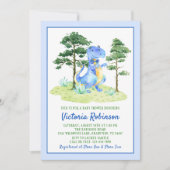 Invitation Baby shower pour garçons Dinosaur Aquarelle (Devant)