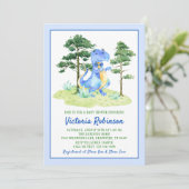 Invitation Baby shower pour garçons Dinosaur Aquarelle (Debout devant)