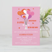 Invitation Baby shower pour la Saint-Valentin Bouquet de cœur (Debout devant)