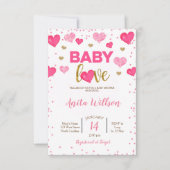 Invitation Baby Shower pour l'Amour de la Saint-Valentin (Devant)