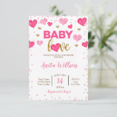 Invitation Baby Shower pour l'Amour de la Saint-Valentin (Debout devant)
