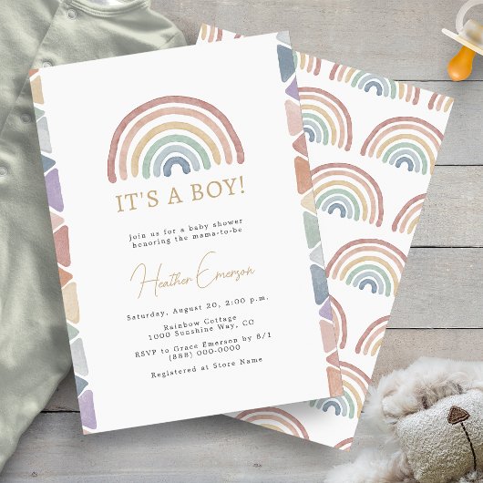 Invitation Baby Shower pour le Petit Arc-en-Ciel