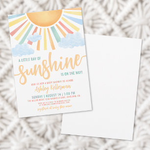 Invitation Baby shower pour le petit garçon ensoleillé adorab