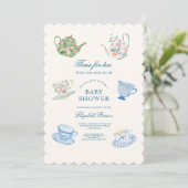 Invitation Baby Shower pour le thé (Debout devant)