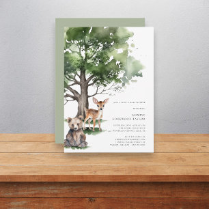 Invitation baby shower pour les animaux forestiers