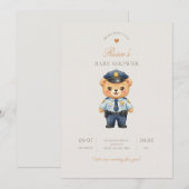 Invitation baby shower pour les familles de polici (Devant / Derrière)