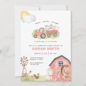Invitation Baby shower pour les filles de la ferme (Devant)