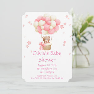 INVITATION baby shower POUR LES FILLES EN ROSE