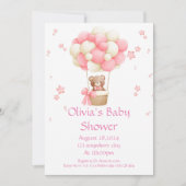 INVITATION baby shower POUR LES FILLES EN ROSE (Devant)