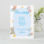 INVITATION baby shower pour les garçons (Debout devant)