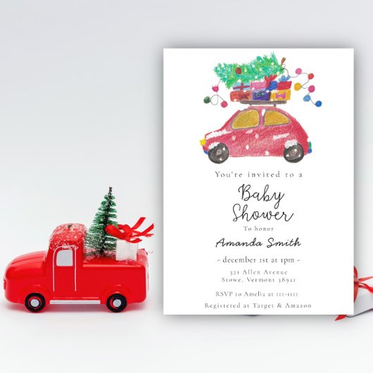 Invitation Baby shower pour les vacances d'hiver