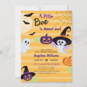 Invitation baby shower pour Little Boo Halloween. (Devant)