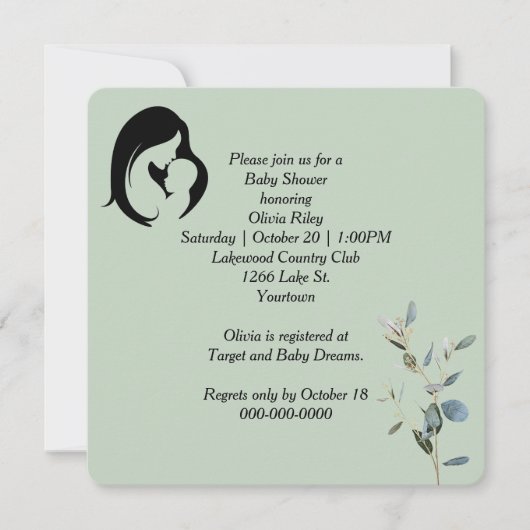 Invitation Baby shower pour mère et enfant (Devant)