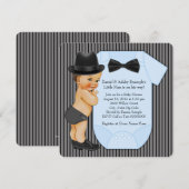 Invitation Baby Shower pour Petit Garçon (Devant / Derrière)