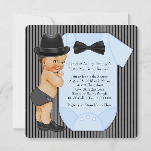 Invitation Baby Shower pour Petit Garçon (Devant)