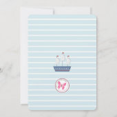 Invitation Baby-Shower pour Petit Garçon sur le Thème Marin (Dos)