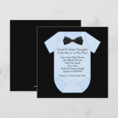 Invitation Baby shower pour un adorable petit garçon bleu et (Devant / Derrière)