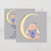 Invitation Baby-shower pour un ange garçon (Devant / Derrière)