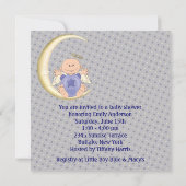 Invitation Baby-shower pour un ange garçon (Dos)