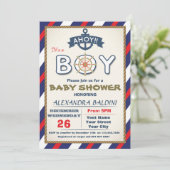 Invitation baby shower pour un garçon (Debout devant)