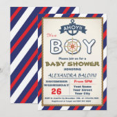 Invitation baby shower pour un garçon (Devant / Derrière)