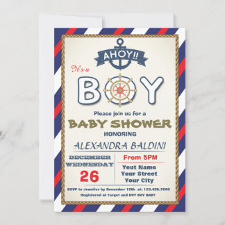 Invitation baby shower pour un garçon