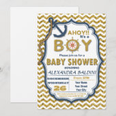 Invitation baby shower pour un garçon (Devant / Derrière)