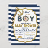 Invitation baby shower pour un garçon (Devant / Derrière)