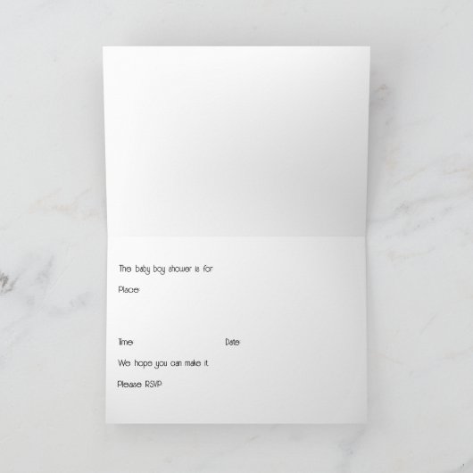 Invitation baby shower pour un garçon (Intérieur)