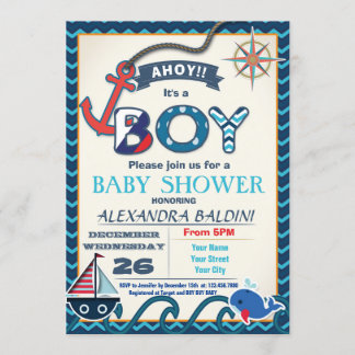 Invitation Baby shower pour un garçon