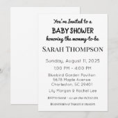 Invitation baby shower pour un garçon (Devant / Derrière)