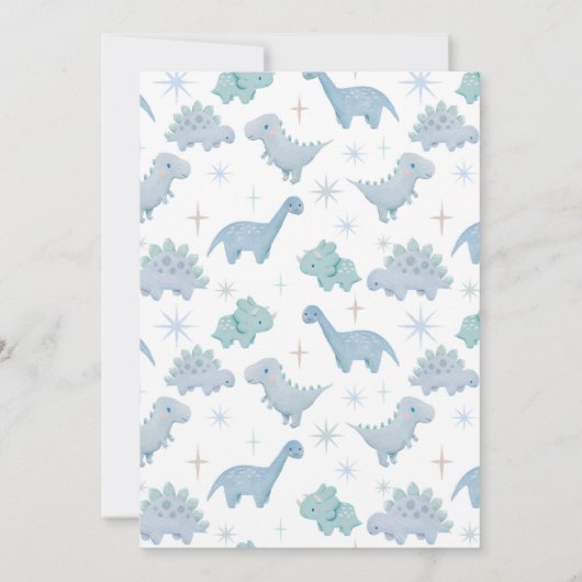 Invitation Baby Shower pour un garçon dinosaure (Dos)