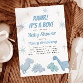 Invitation Baby Shower pour un garçon dinosaure