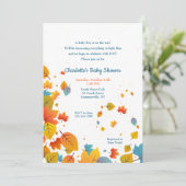 Invitation Baby Shower pour un Petit Garçon d'Automne (Debout devant)