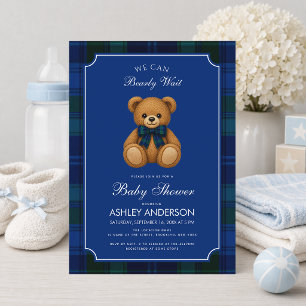 Invitation Baby shower pour un petit garçon élégant avec un o
