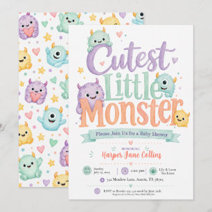 Invitation Baby-Shower pour un Petit Monstre Mignon