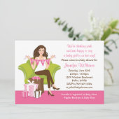 Invitation Baby shower pour une fille (Debout devant)