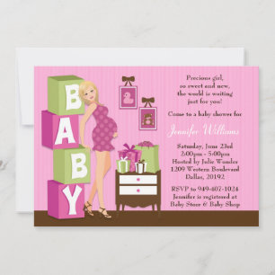Invitation Baby shower pour une fille