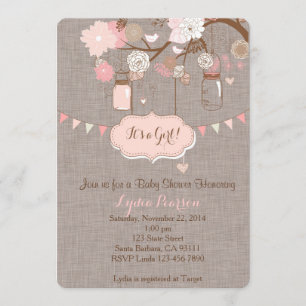 Invitation Baby shower pour une fille avec Mason J