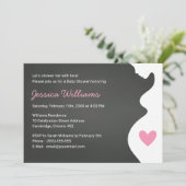 Invitation Baby shower pour une fille d'une femme (Debout devant)
