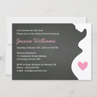 Invitation Baby shower pour une fille d'une femme 