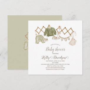 Invitation Baby Shower pour une nurserie bohème neutre en ter