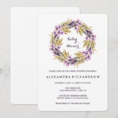 Invitation Baby shower pourpre de fleurs de magnolia de noir (Devant / Derrière)