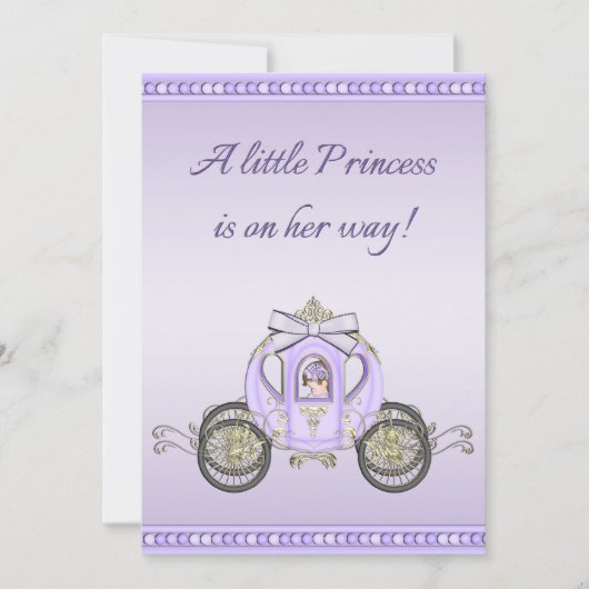 Invitation Baby shower pourpre de princesse Coach Girls (Devant)