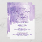 Invitation Baby shower pourpre violet d'éclaboussure (Devant / Derrière)