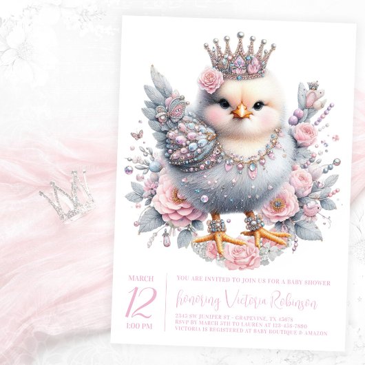 Invitation Baby Shower Poussin de Pâques