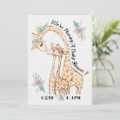 Invitation Baby shower Precious Twins (Debout devant)