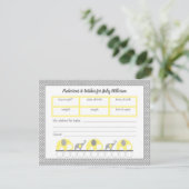 Invitation Baby shower Prédictions et souhaits - neutre (Debout devant)