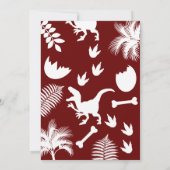 Invitation Baby shower préhistorique de Raptor Dinosaur (Dos)