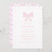 Invitation Baby shower préppin rose (Devant / Derrière)